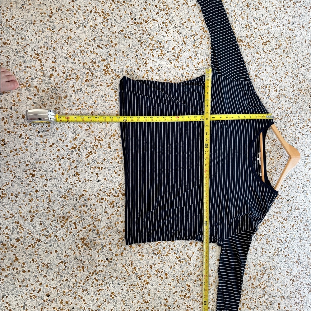 Vince Navy and White Striped Long Sleeve Top - Picture 2 of 3